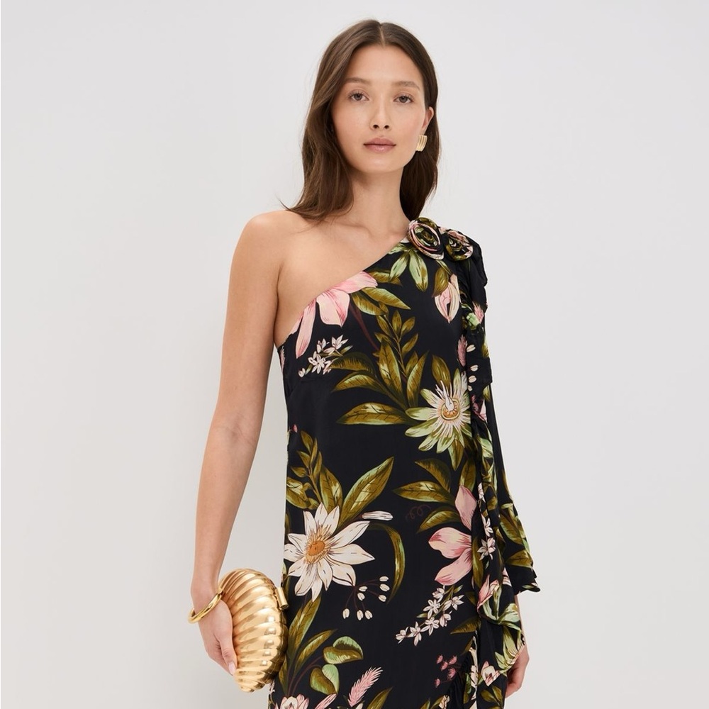 FARM Rio One-Shoulder Ruffle-Hem Dress - Picture 13 of 16